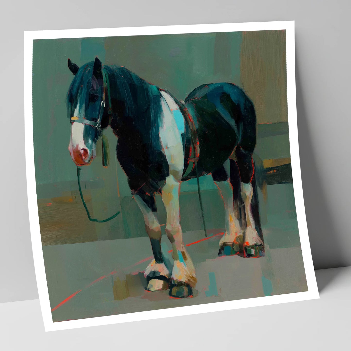 The Stoic Piebald horse breed art print