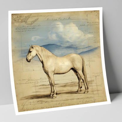 Classical Equine Study horse portrait art print
