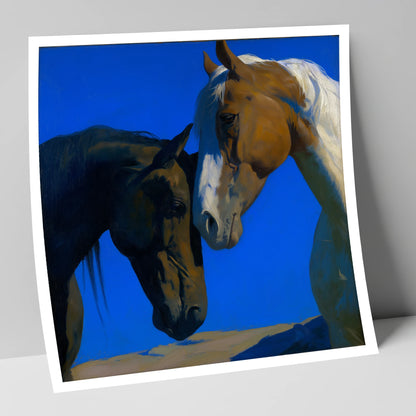 Sunlit Companions horse portrait art print