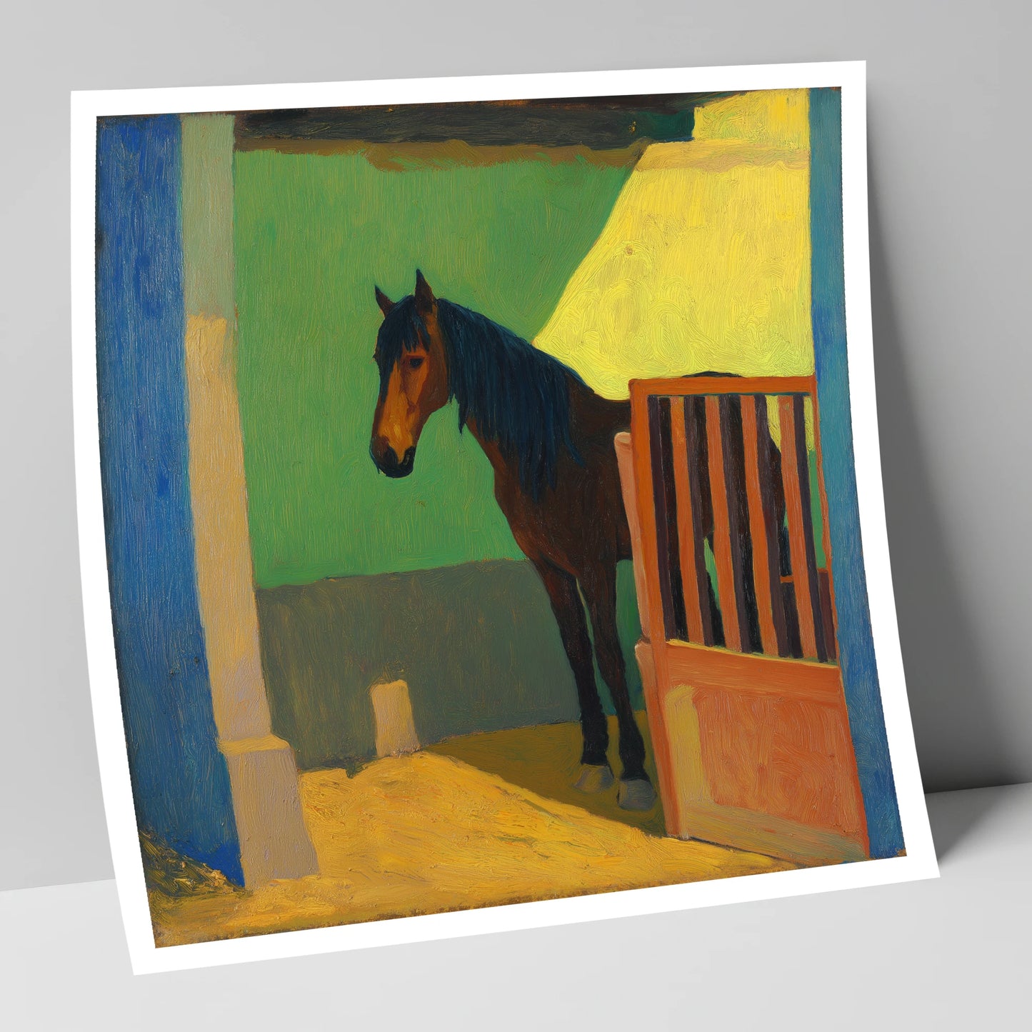 Vibrant Stable Light horse stable art print