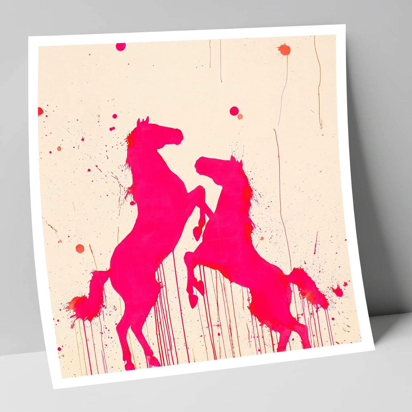 Magenta Equine Dance wild horses art print