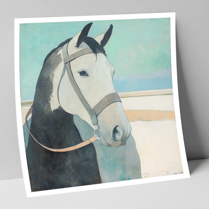 Modern Working Grey working horse art print