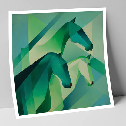 Emerald Equine Rhythms wild horses art print
