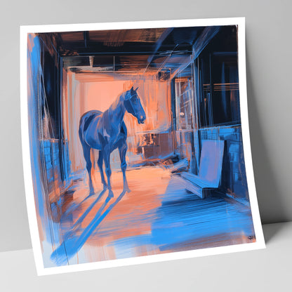 The Quiet Aisle horse stable art print