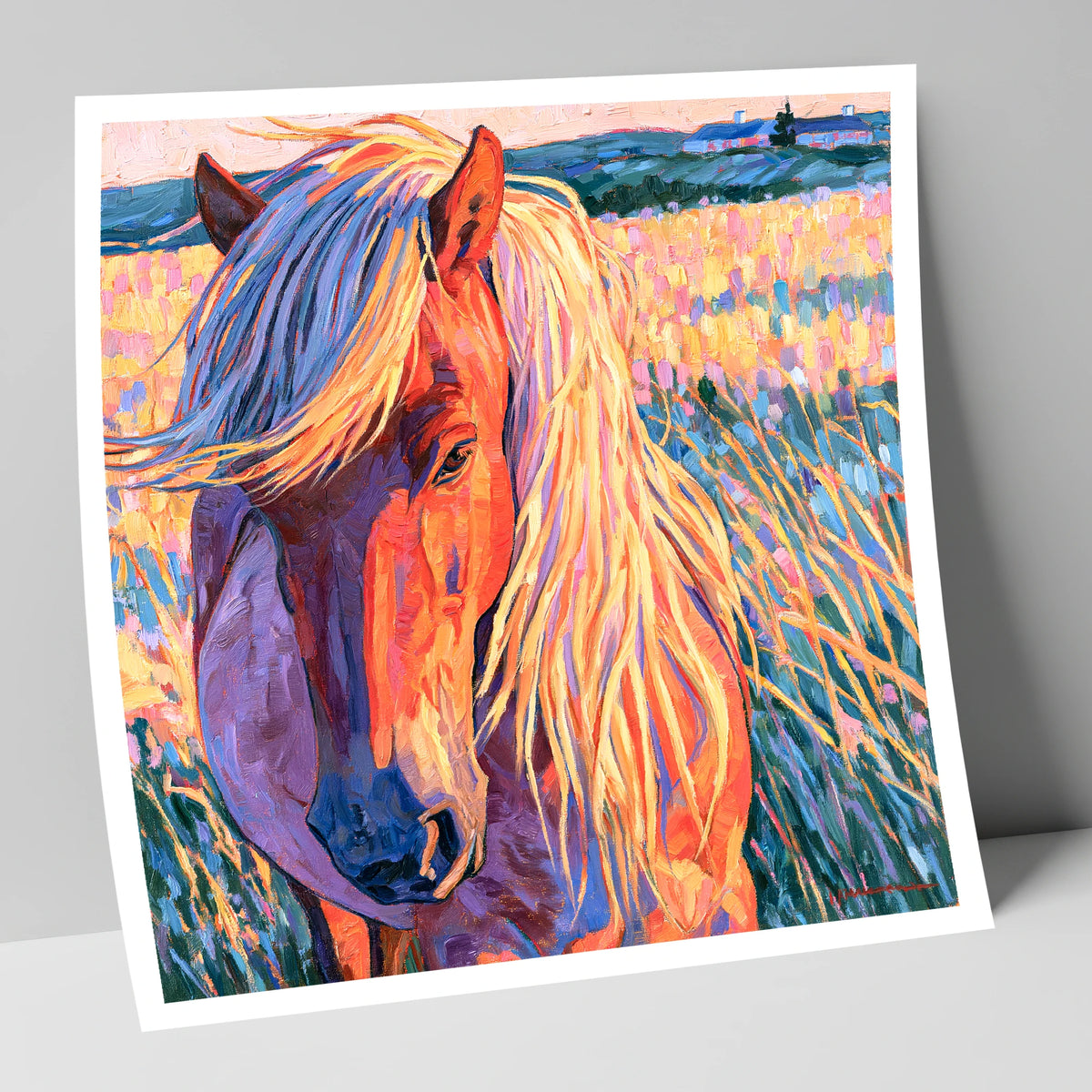 Vivid Horse With Flaxen Mane horse breed art print