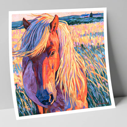 Vivid Horse With Flaxen Mane horse breed art print