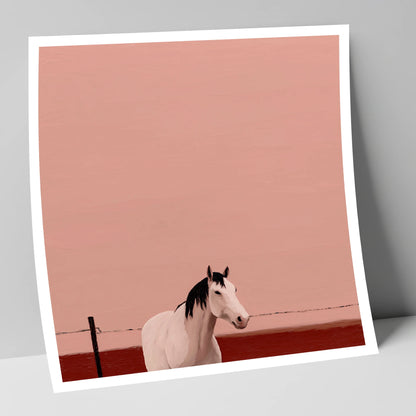 Dusty Rose Horizon horse portrait art print