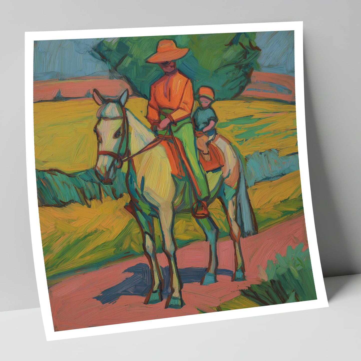 Vivid Summer Companion horse & rider art print
