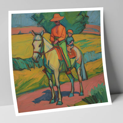 Vivid Summer Companion horse & rider art print