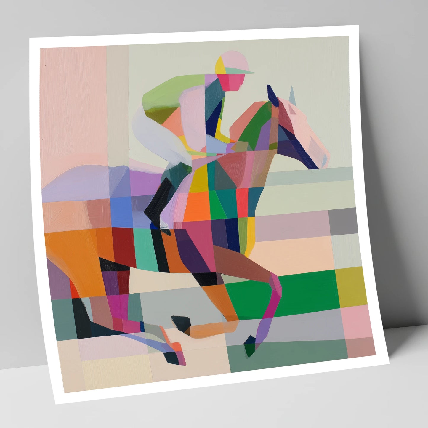 Prismatic Stride racing horse art print