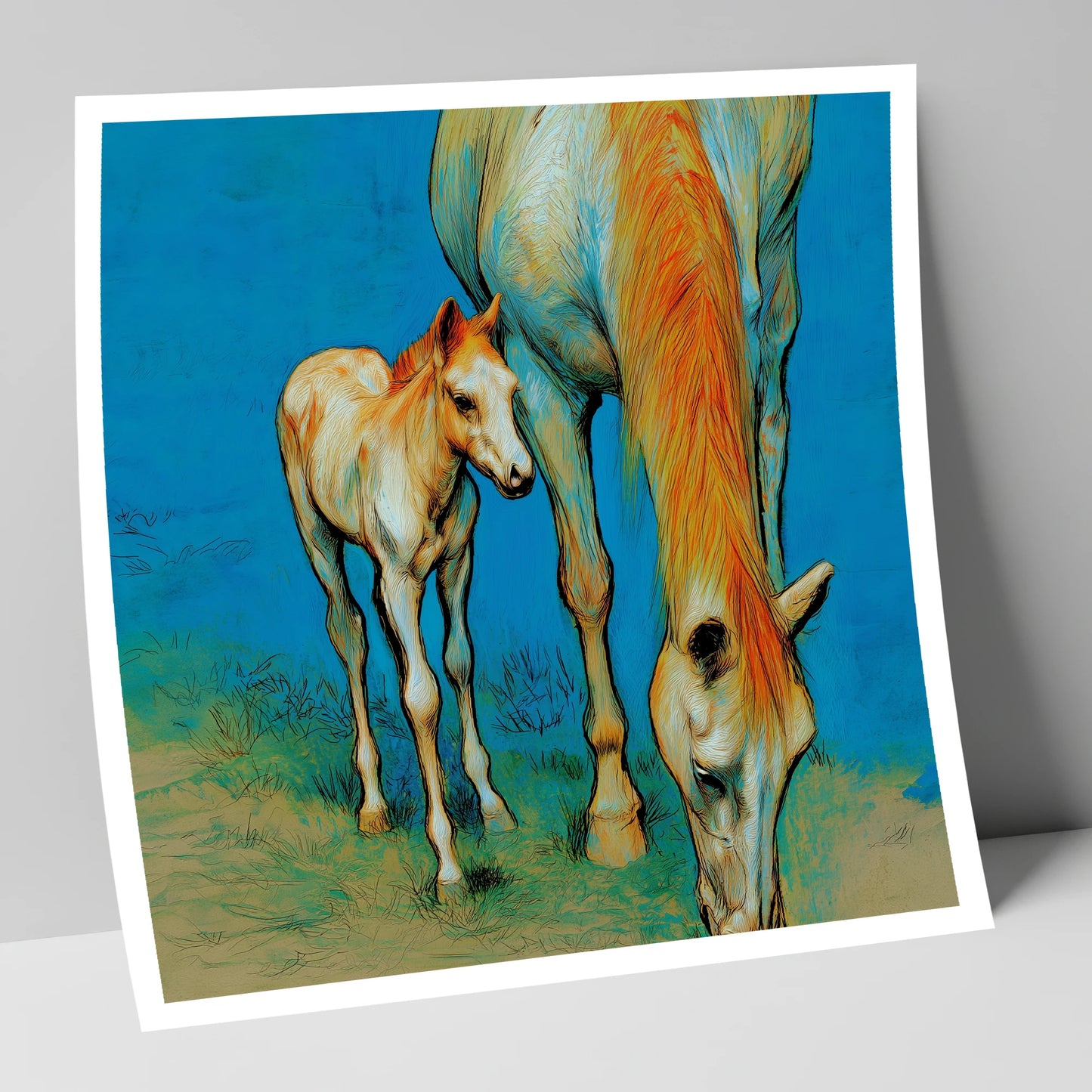 Nurture and Nature mare & foal art print