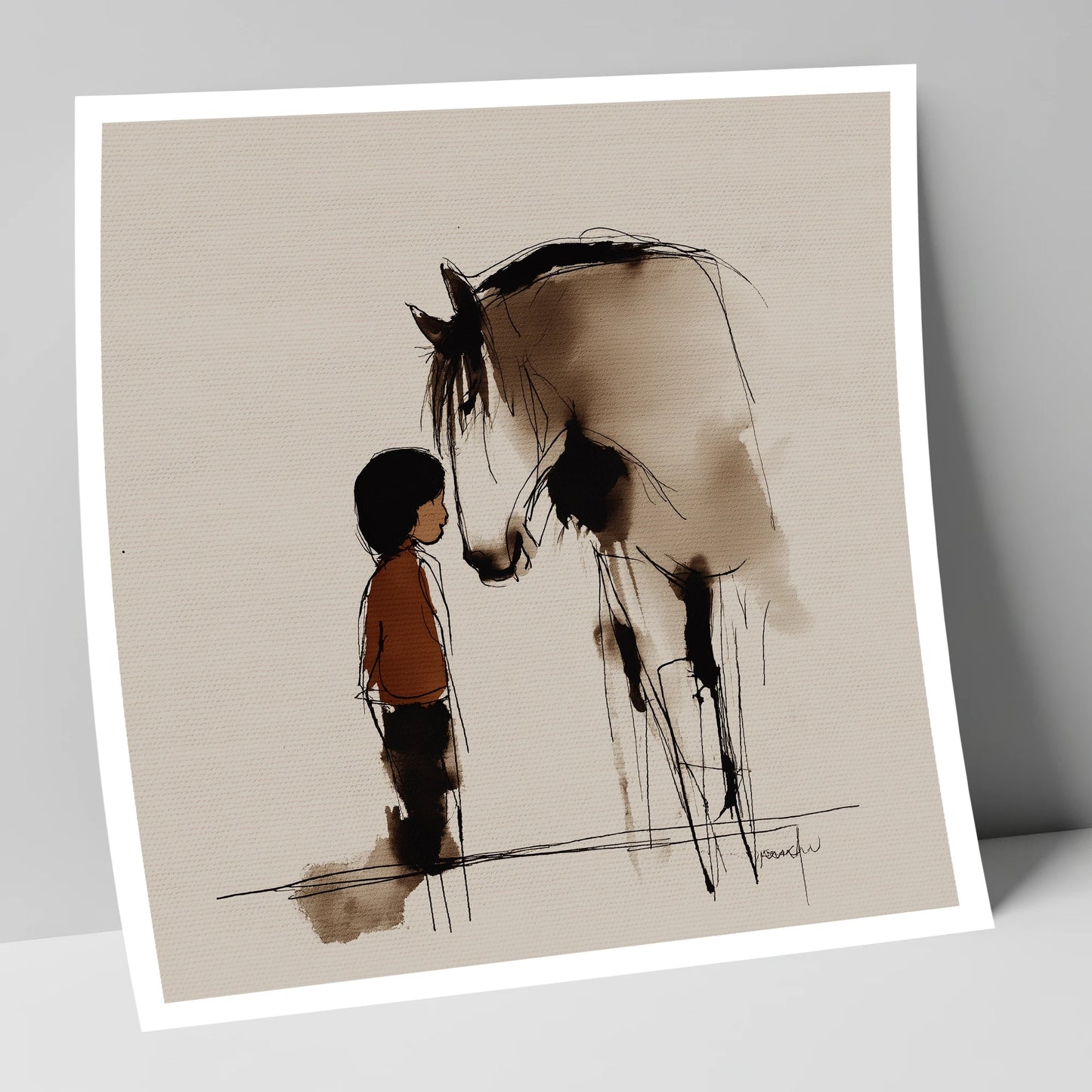 A Quiet Connection horse & rider art print