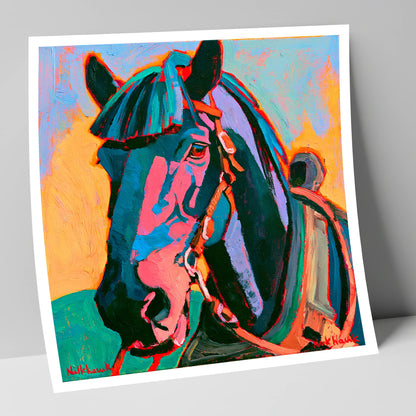 Colourful Expressionist Horse Portrait horse breed art print