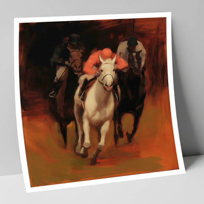 Breaking from the Pack racing horse art print