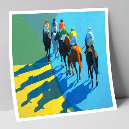 Bright Silks Long Shadows racing horse art print
