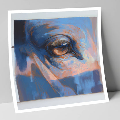 Soulful Azure Gaze horse portrait art print