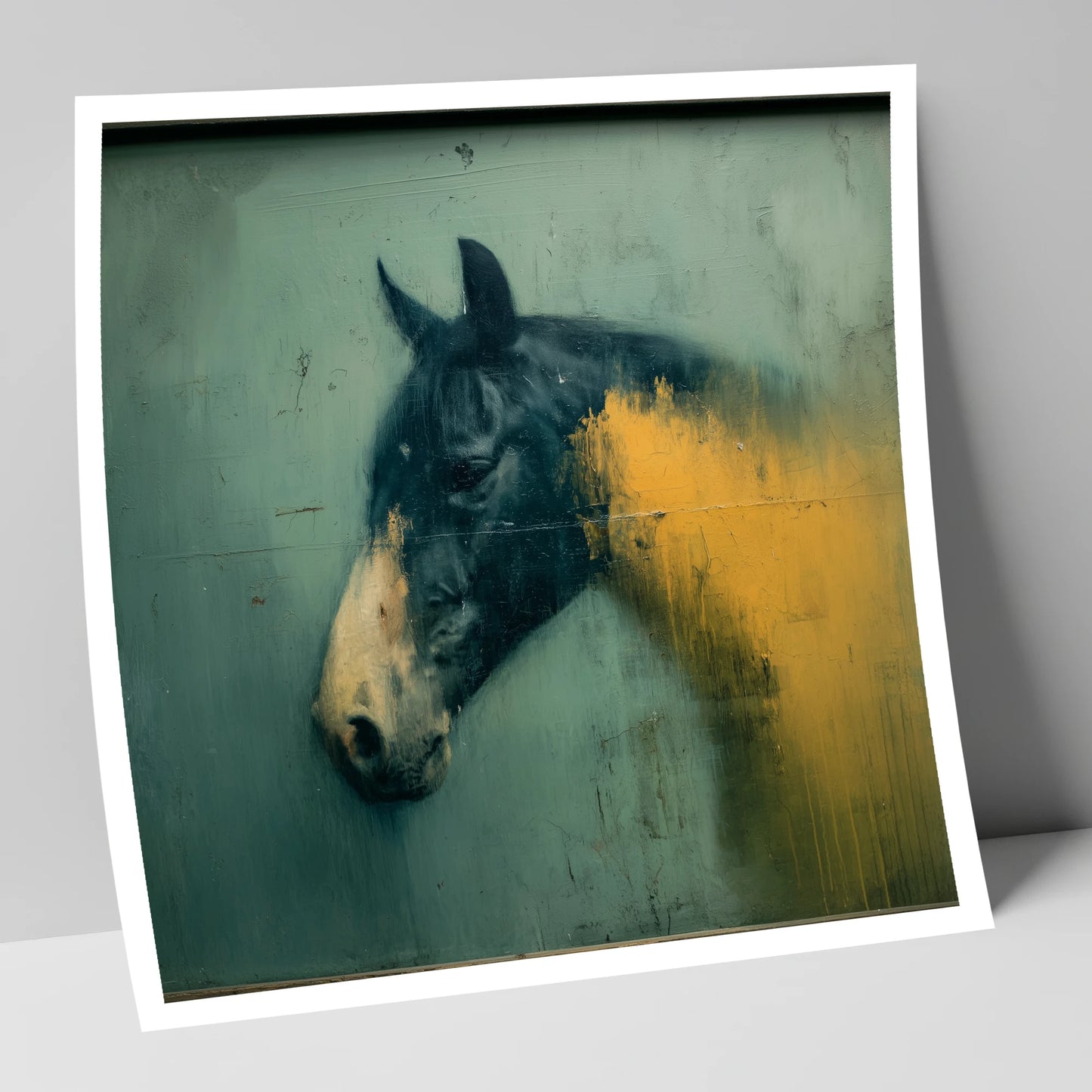 Moody Ochre Profile horse breed art print