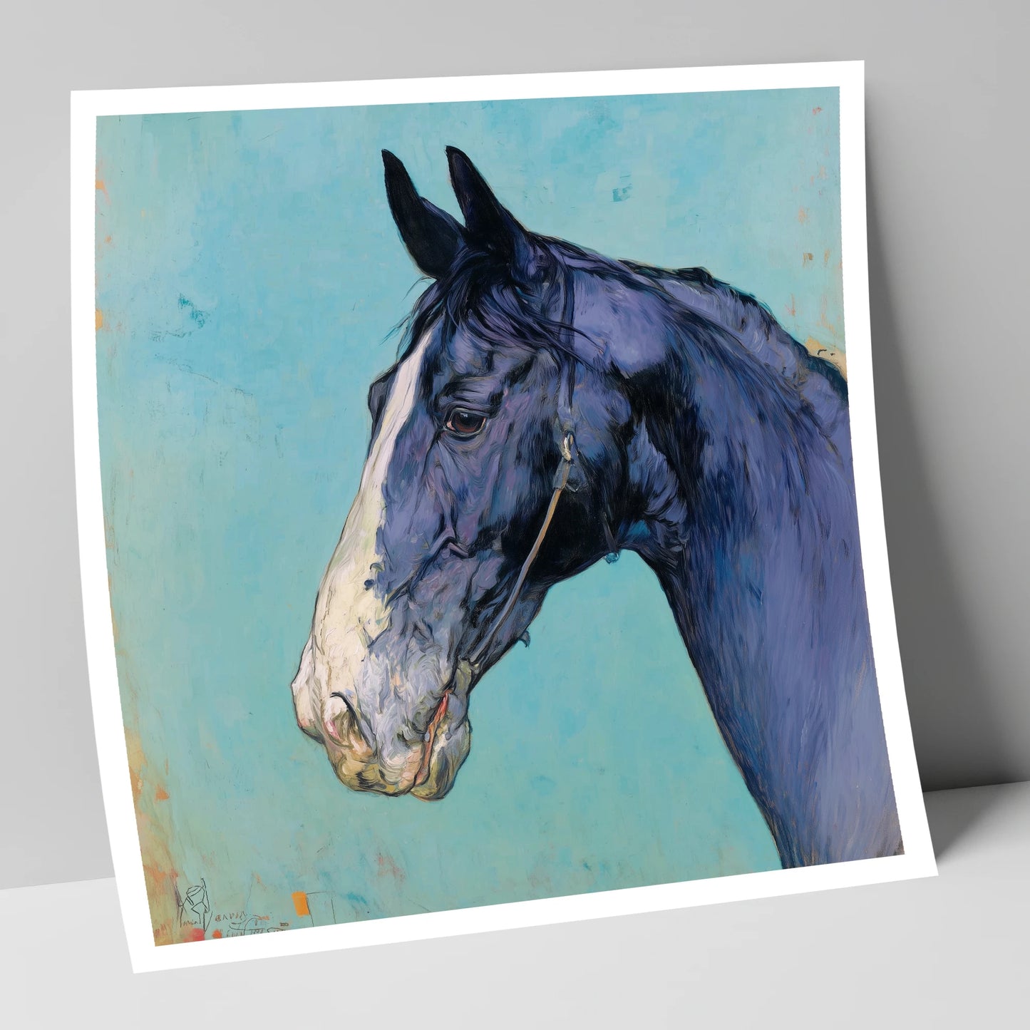 Azure Equine Profile horse portrait art print
