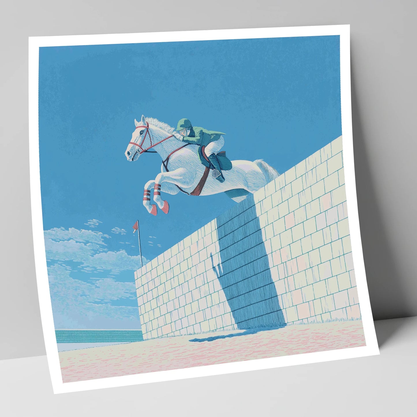 Clearance at the Wall show jumping horse art print
