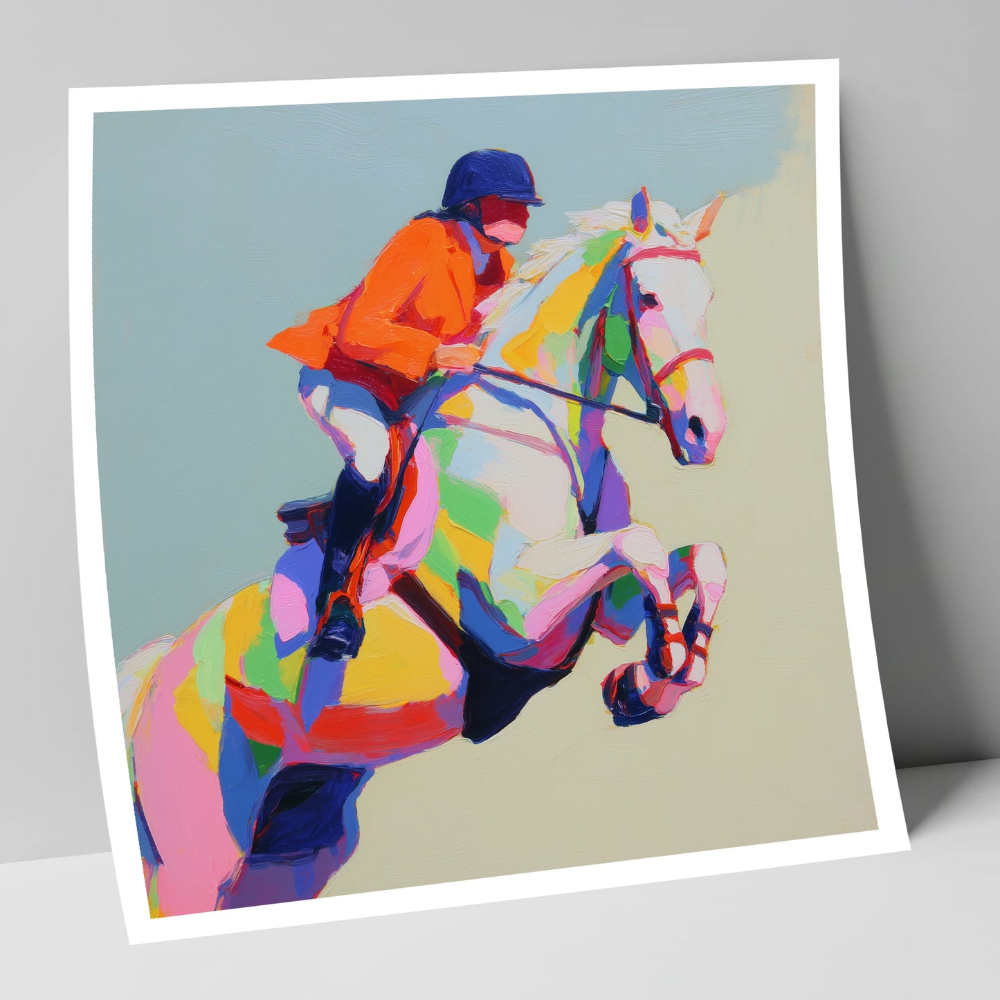 Chromatic Leap show jumping horse art print