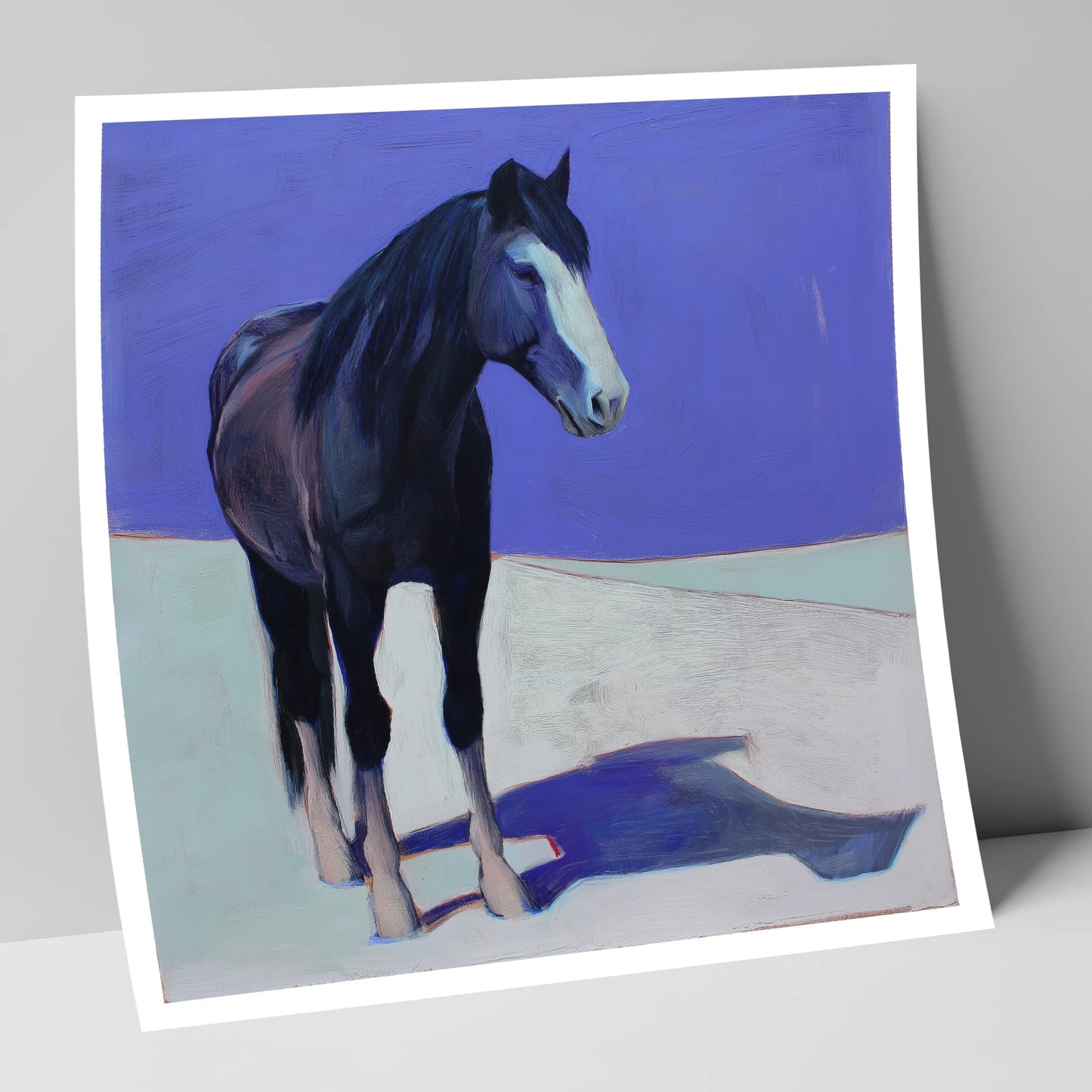 Indigo Solitude horse portrait art print