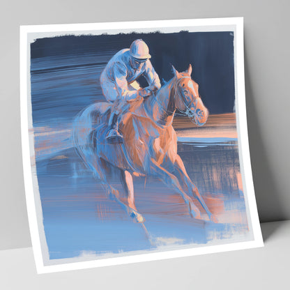 Twilight Stretch racing horse art print