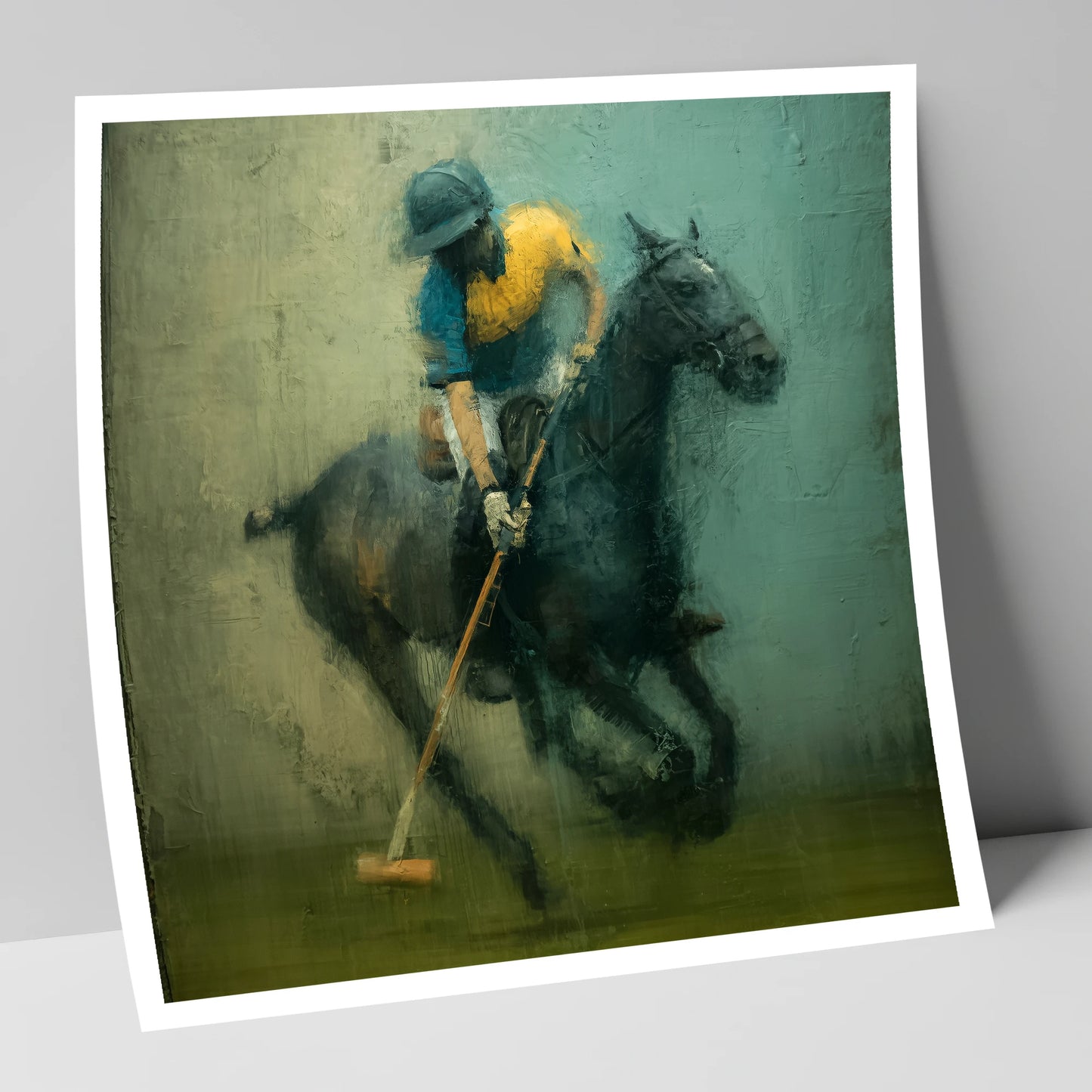 Midfield Strike polo horse art print