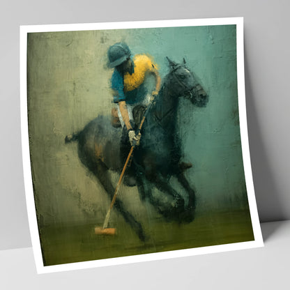 Midfield Strike polo horse art print