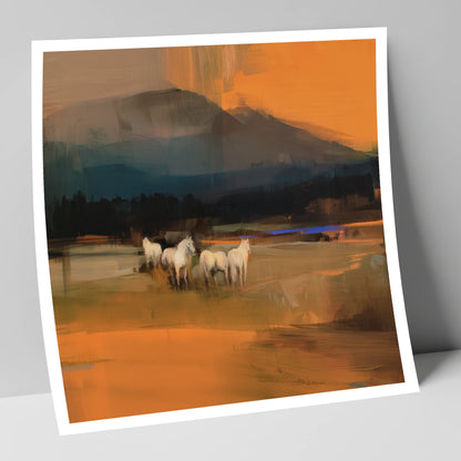 Amber Valley Greys wild horses art print