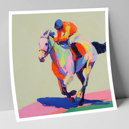 Technicolour Sprint racing horse art print