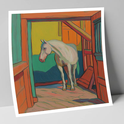 The Vibrant Stable horse stable art print