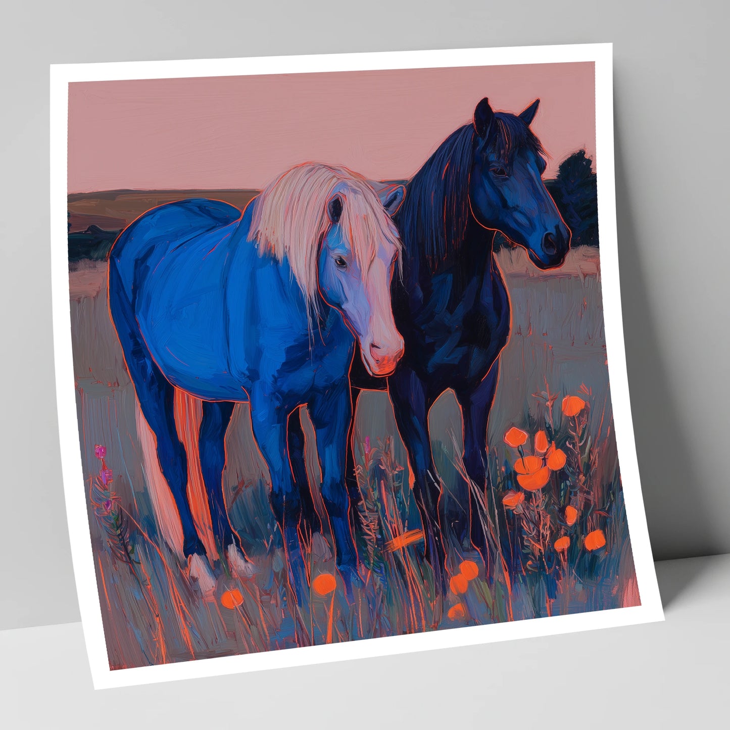 Cobalt Pastures horse landscape art print