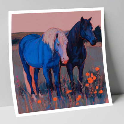 Cobalt Pastures horse landscape art print
