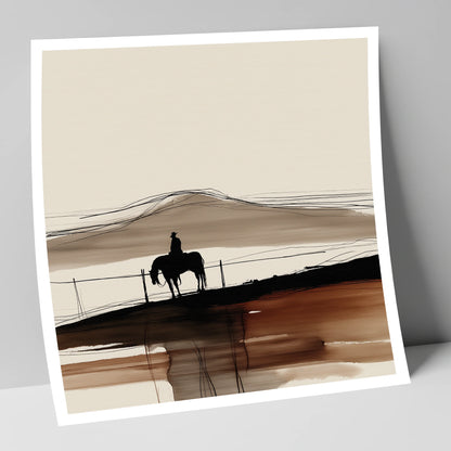 Western Solitude western horse art print