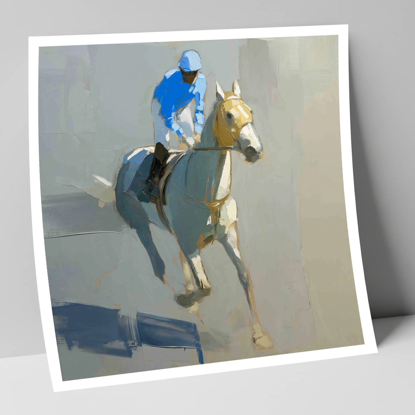 The Blue Silk Focus racing horse art print