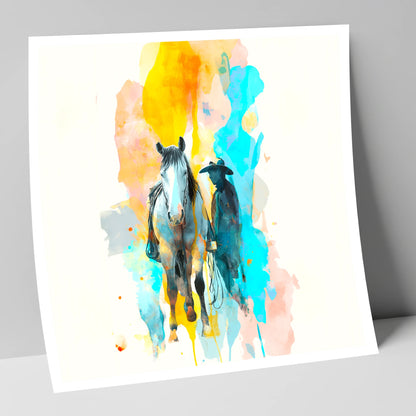 Vibrant Frontier Bond western horse art print