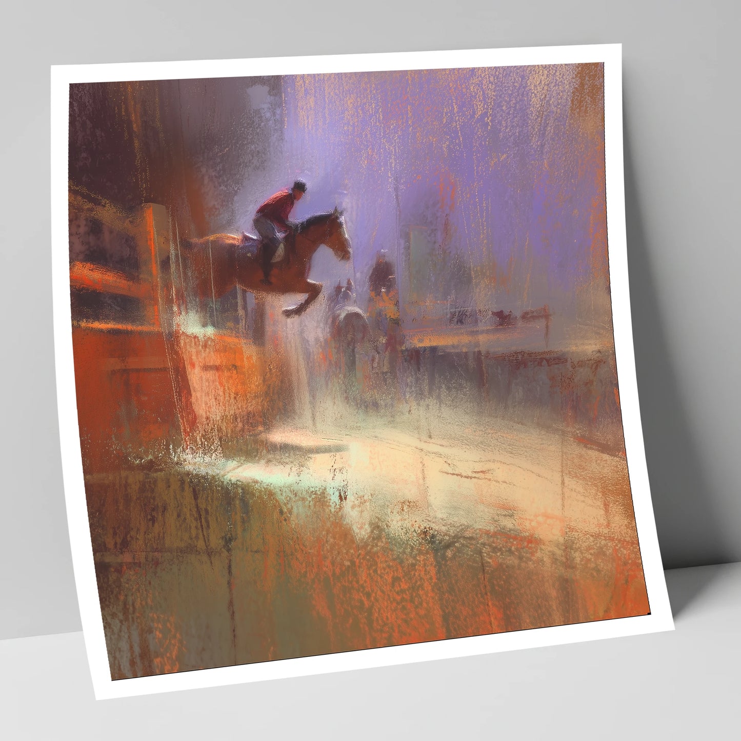 Violet And Sienna Ascent show jumping horse art print