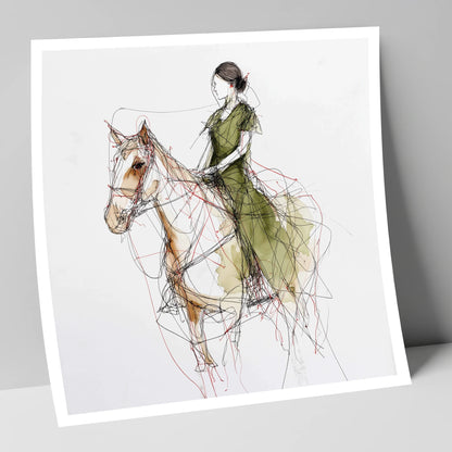 Threads of Connection horse & rider art print