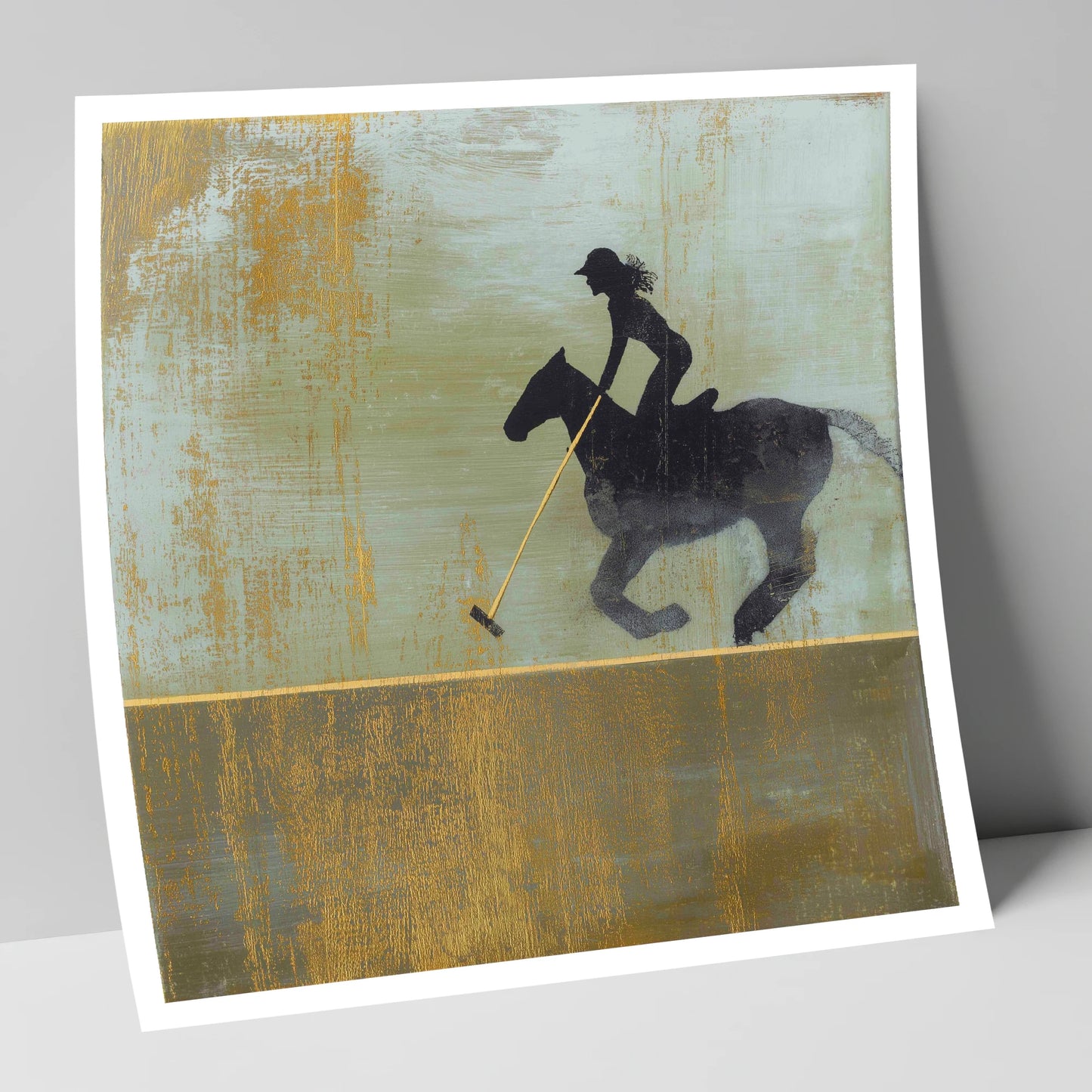 Gilded Polo Silhouette polo horse art print