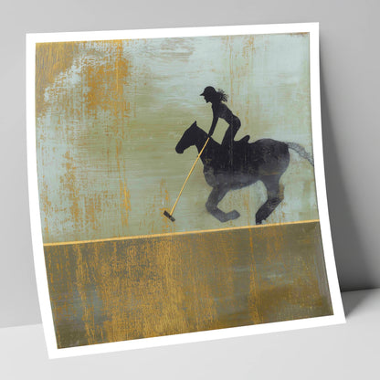 Gilded Polo Silhouette polo horse art print