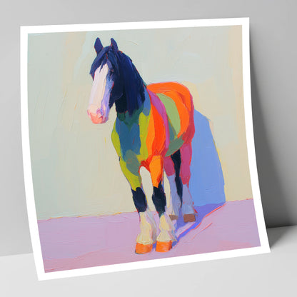 Chromatic Draught Horse horse breed art print