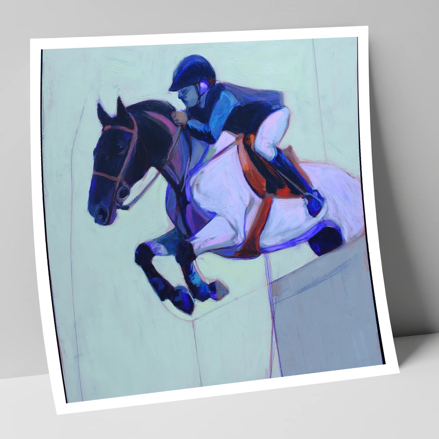 Indigo Flight show jumping horse art print