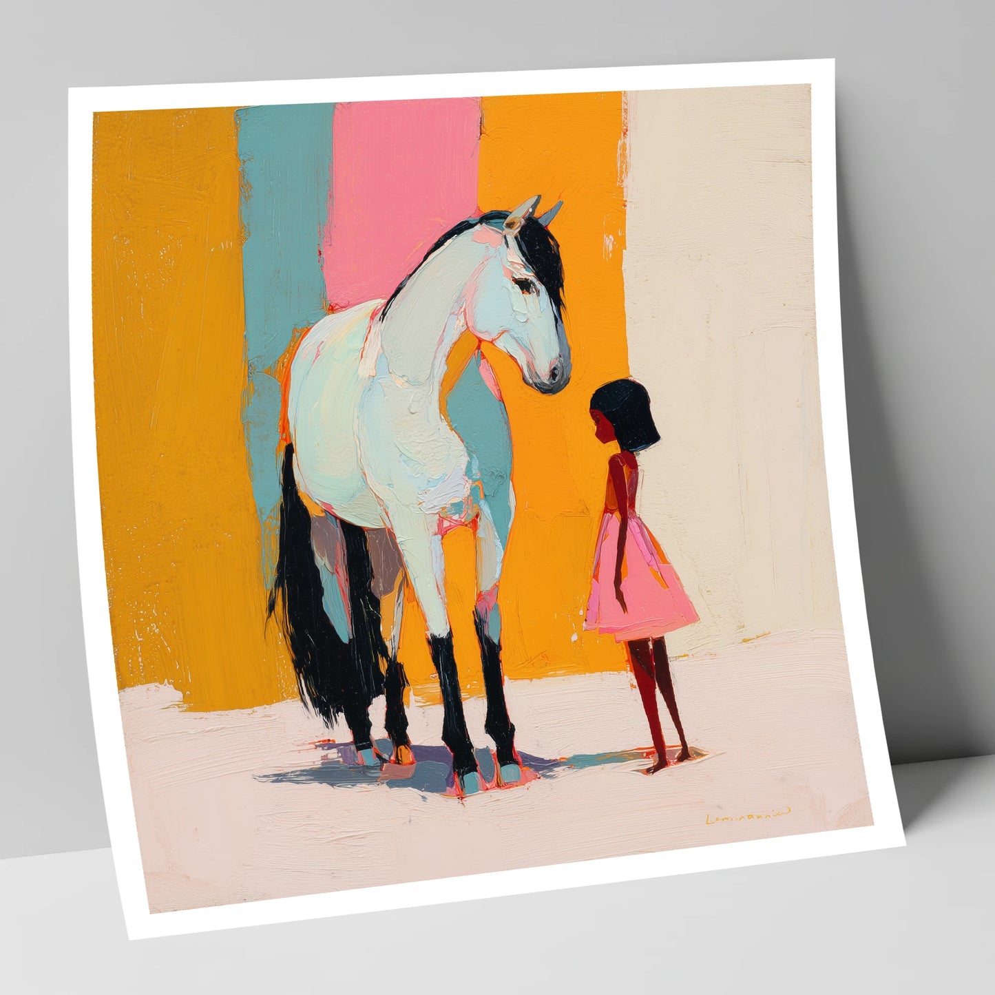 A Colourful Bond horse & rider art print