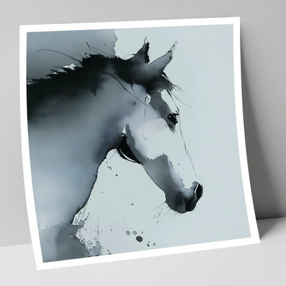 Ethereal Monochrome Profile horse portrait art print