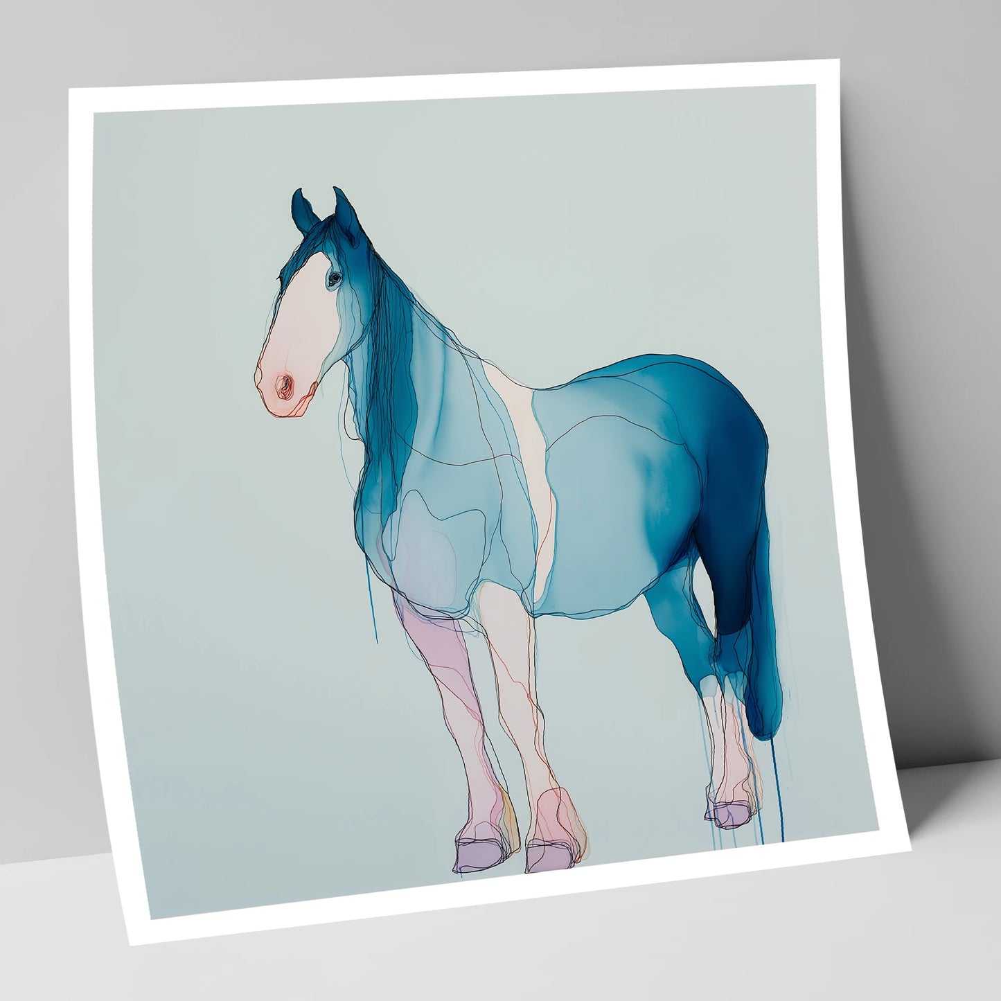 Fluid Cerulean Equine horse breed art print