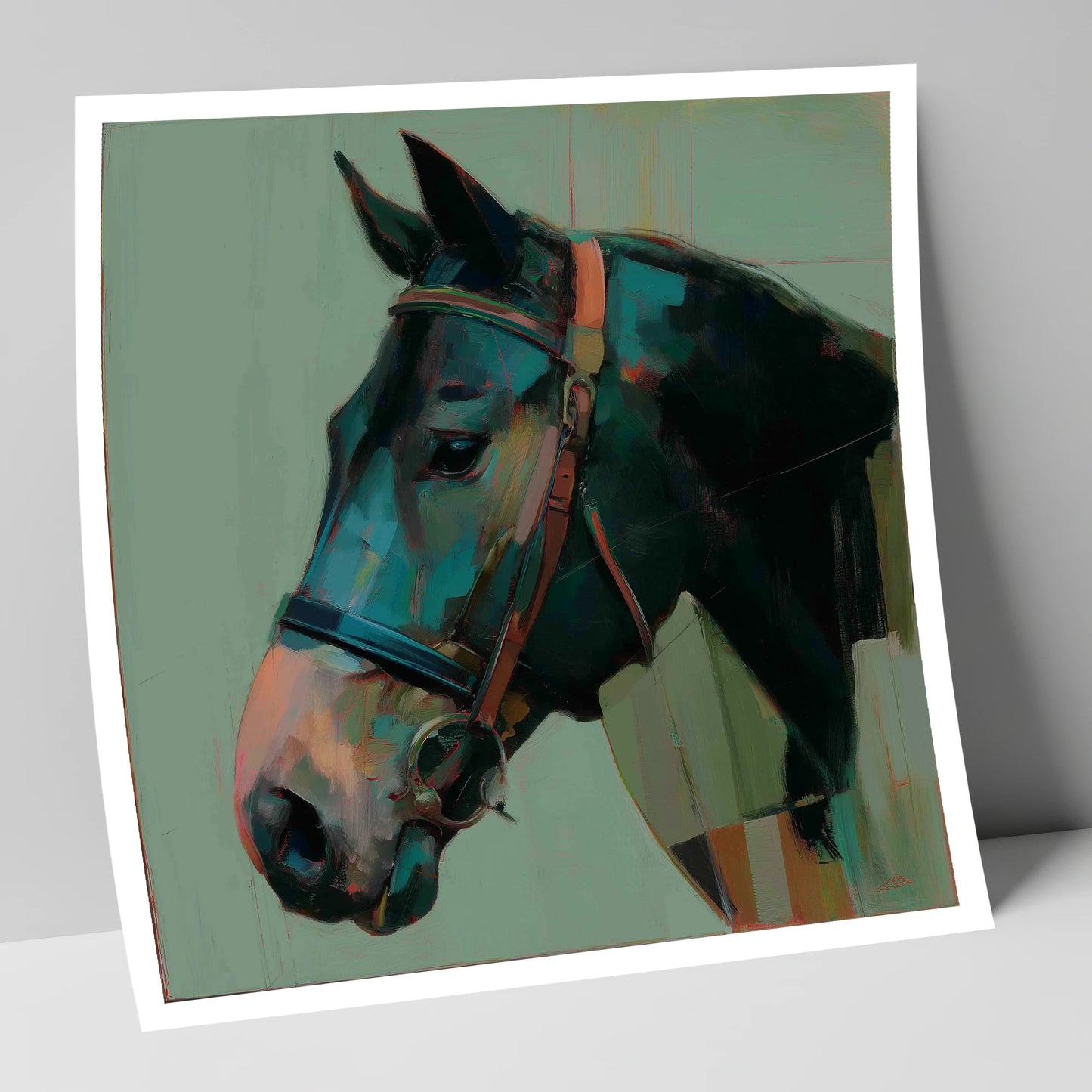 The Midnight Bridle horse portrait art print