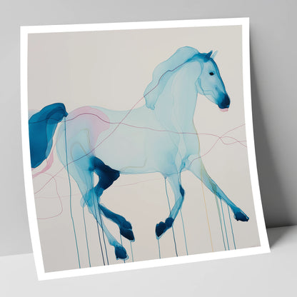Fluidity in Azure horse breed art print