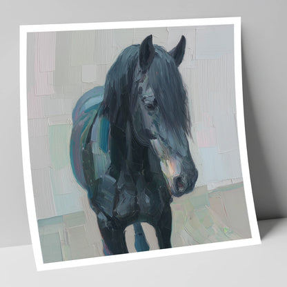 Textured Midnight Profile horse breed art print