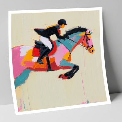 Vivid Showjumping Flight show jumping horse art print