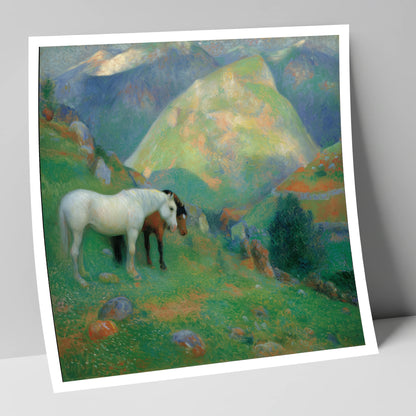 High Country Companions horse landscape art print